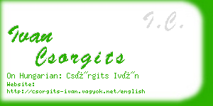 ivan csorgits business card